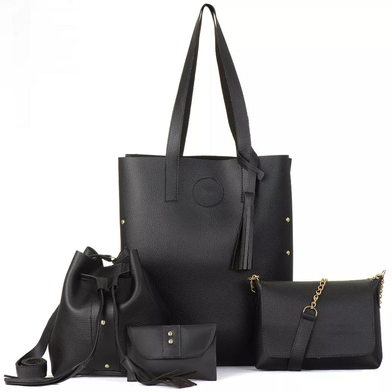 KIT Bolsa Feminina 4 peças ombro E  Transversal Pequena de Lado tiracolo
