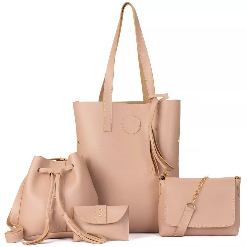 KIT Bolsa Feminina 4 peças ombro E  Transversal Pequena de Lado tiracolo